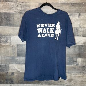 Navy Blue Dog is Good “Never Walk Alone” Short Sleeve T-Shirt